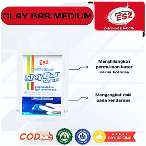 ES2 Clay Bar Pembersih Bodi Kaca Kap Lampu Knalpot Medium Claybar Penghilang Noda Aspal semprotan Cat Getah Kotoran Burung Daki Mobil Serbaguna