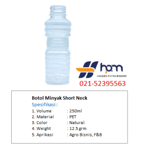 Produksi Botol Obat Minyak Goreng 250ml berkualitas