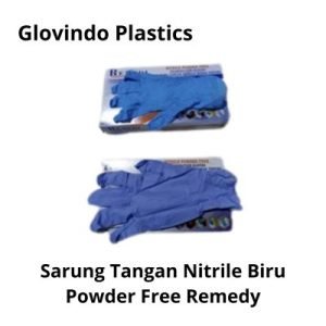 Sarung Tangan Karet Nitrile biru non powder