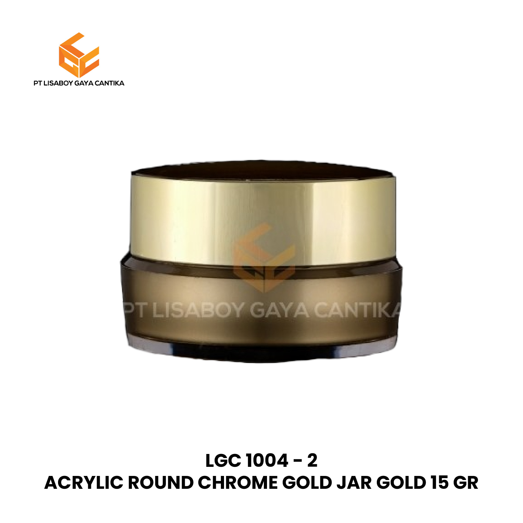 ACRYLIC ROUND CHROME GOLD JAR GOLD 15 GR