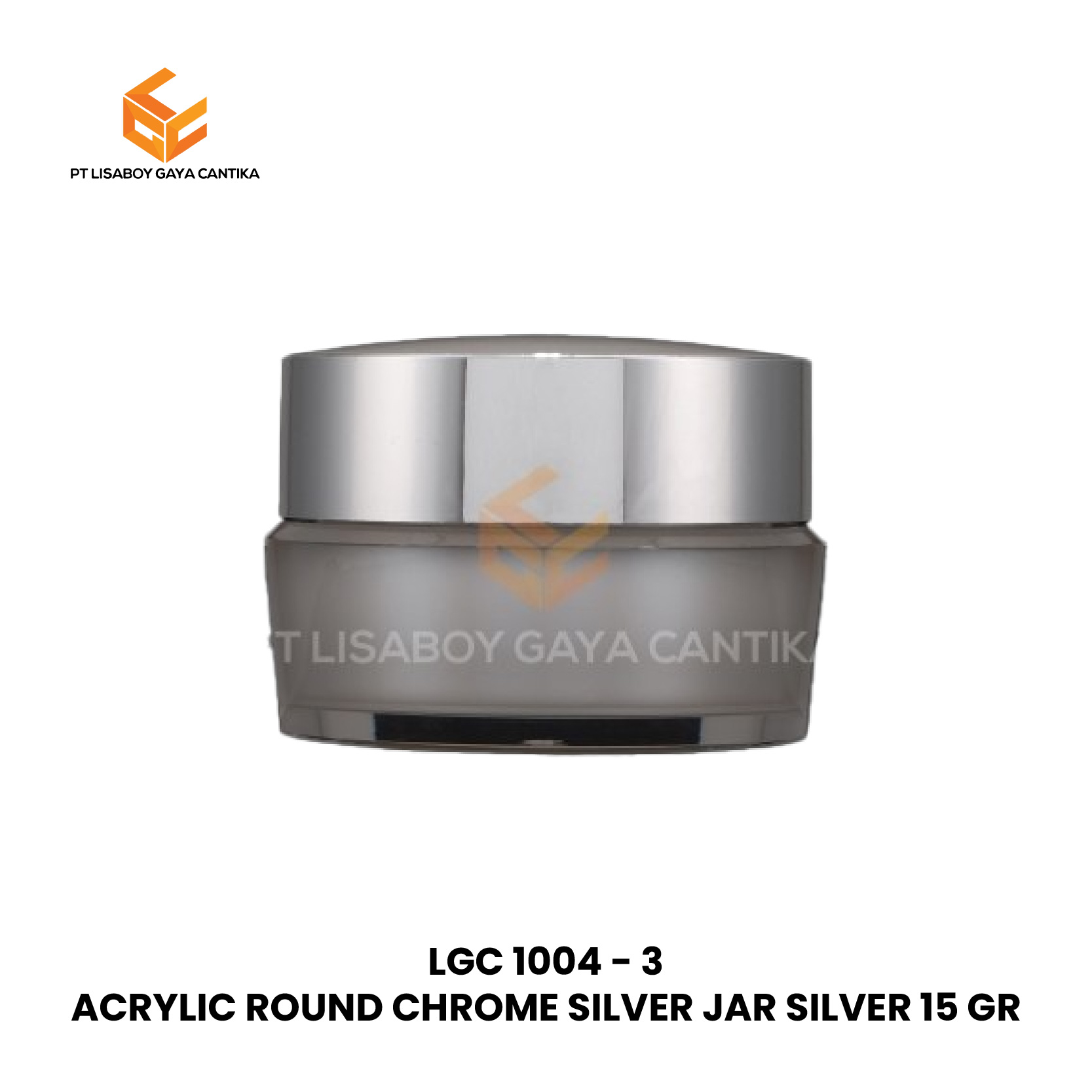 ACRYLIC ROUND CHROME SILVER JAR SILVER 15 GR