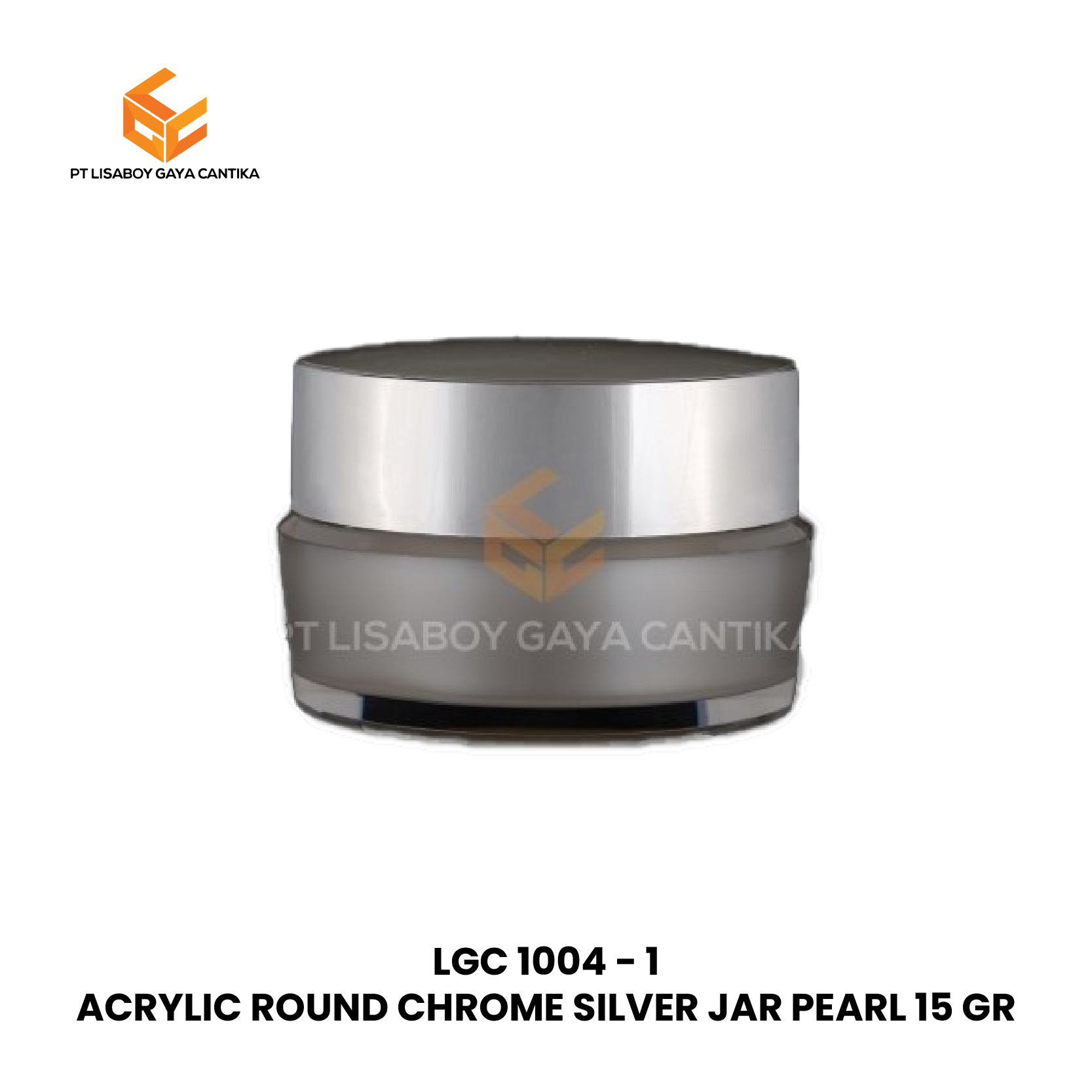 ACRYLIC ROUND CHROME SILVER JAR PEARL 15 GR