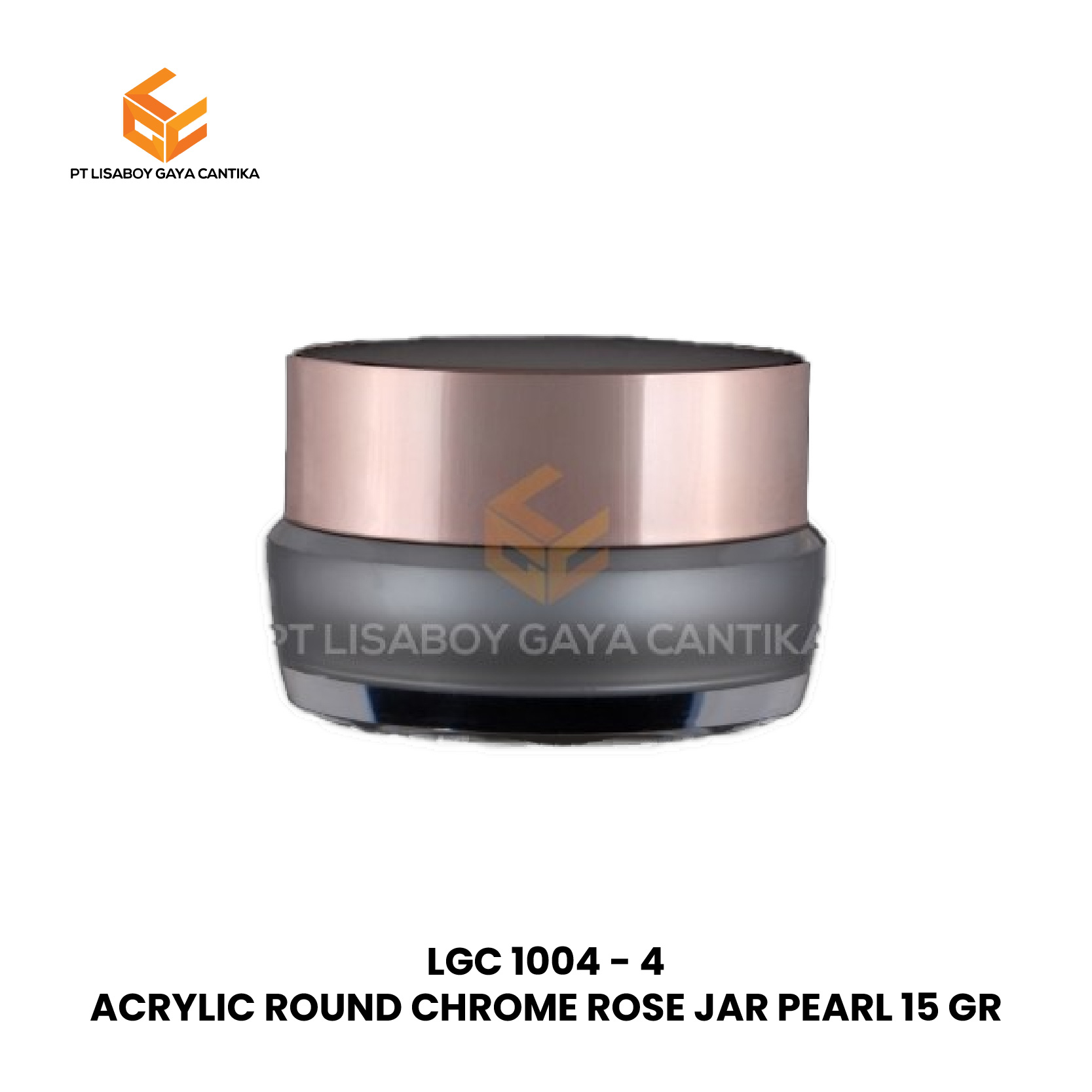 ACRYLIC ROUND CHROME ROSE JAR PEARL 15 GR