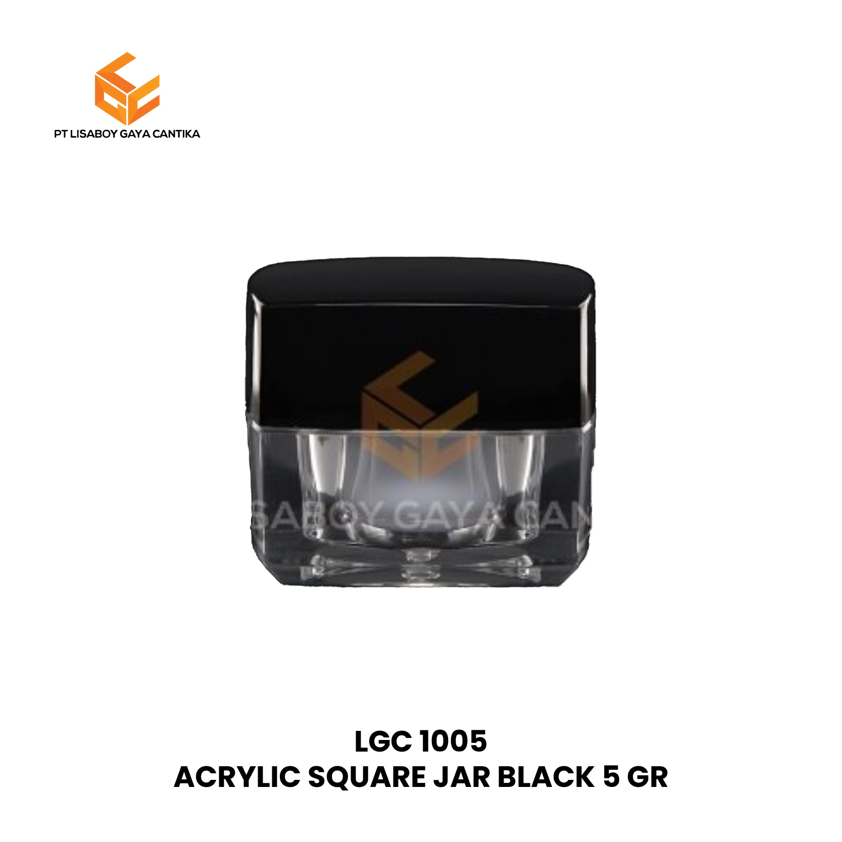 ACRYLIC SQUARE JAR BLACK 5 GR