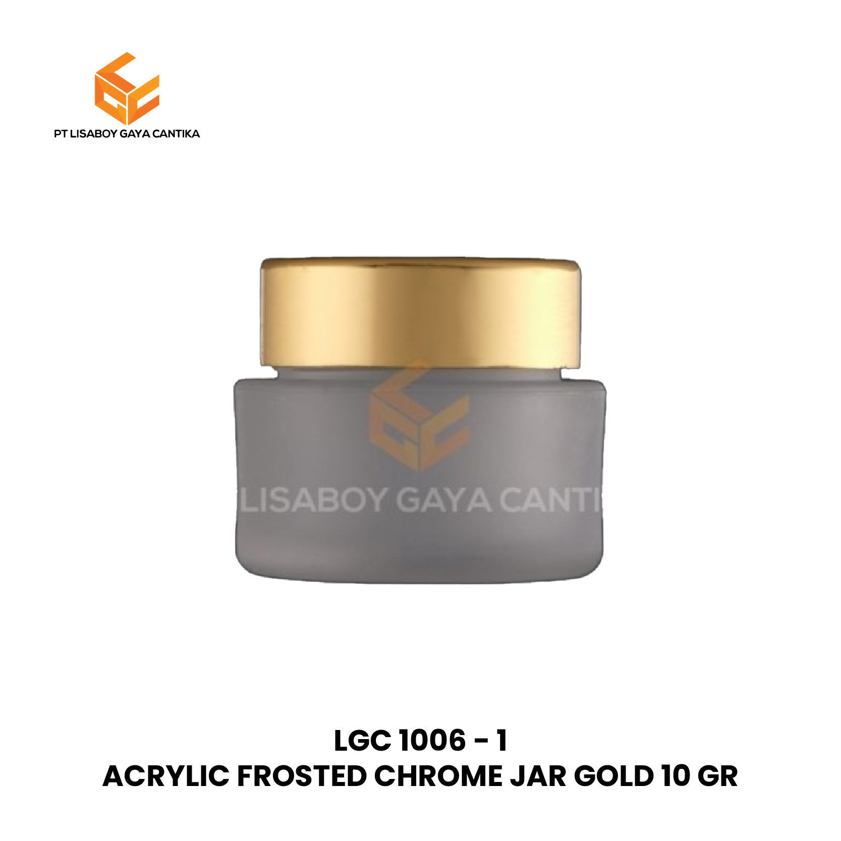 ACRYLIC FROSTED CHROME JAR GOLD 10 GR