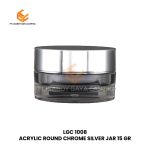 ACRYLIC ROUND CHROME SILVER JAR 15 GR