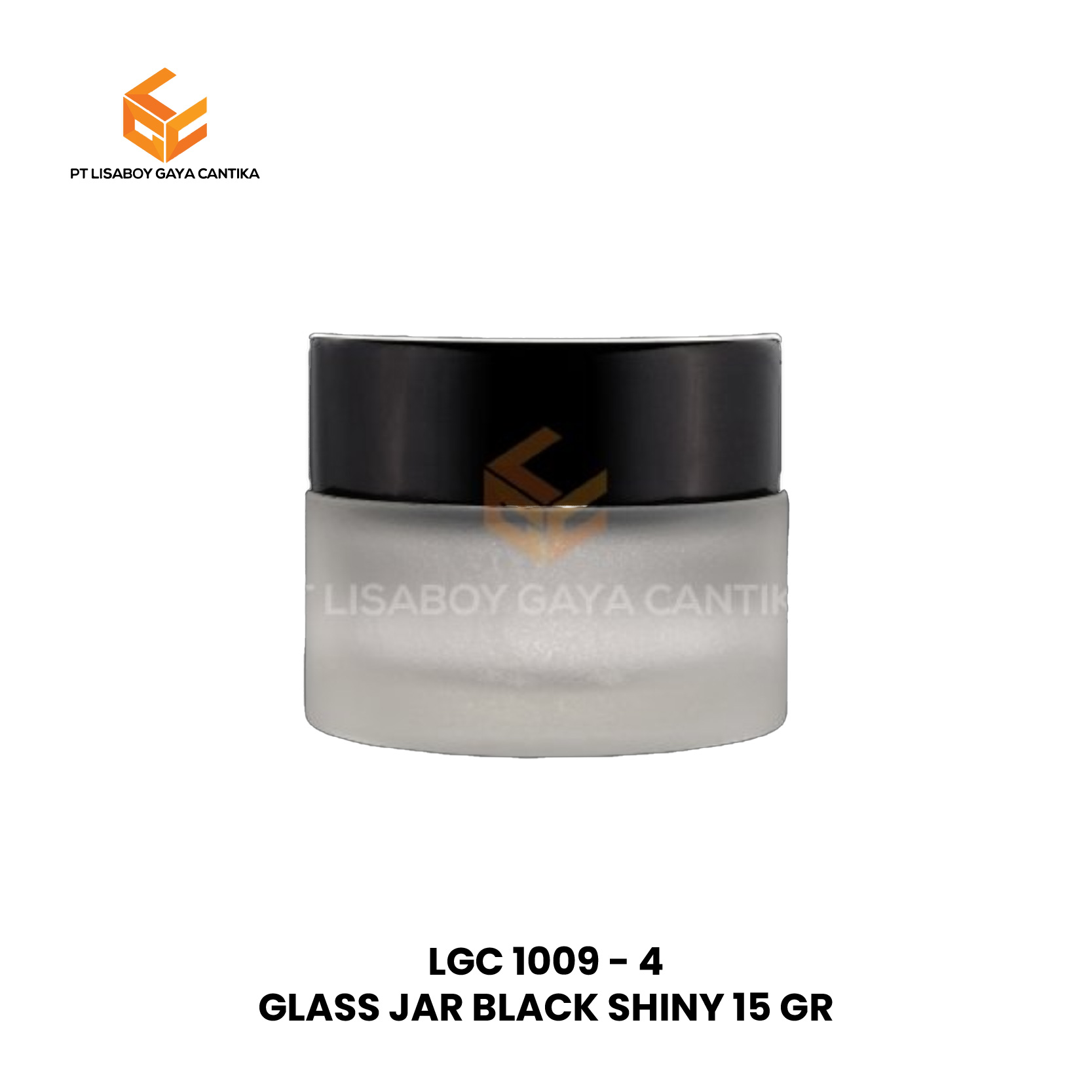 GLASS JAR BLACK SHINY 15 GR