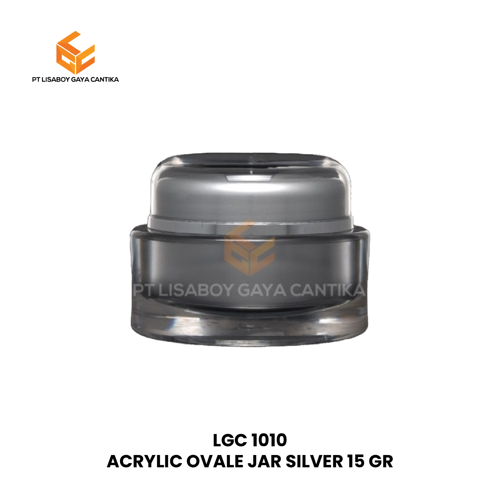 ACRYLIC OVALE JAR SILVER 15 GR