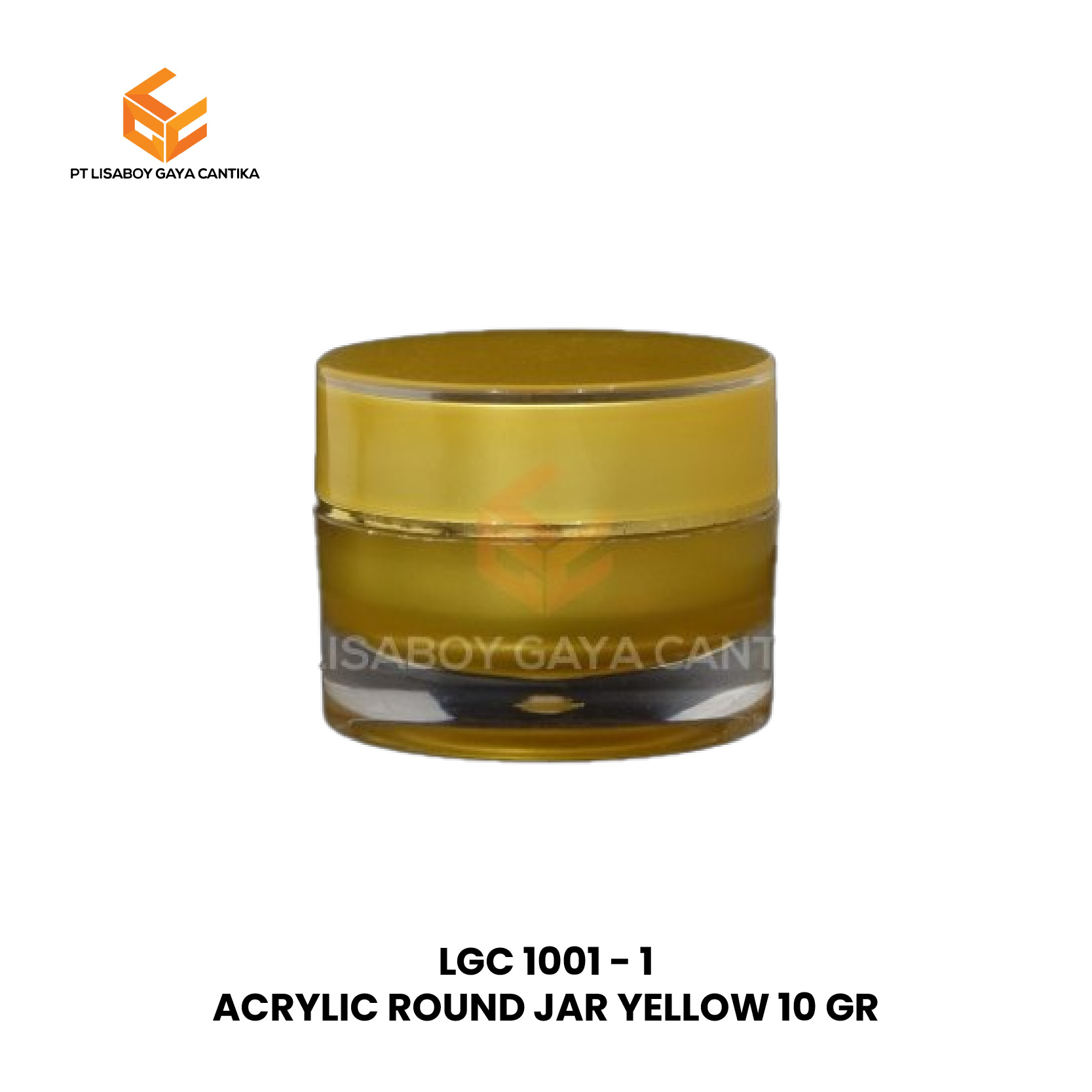 ACRYLIC ROUND JAR YELLOW 10 GR