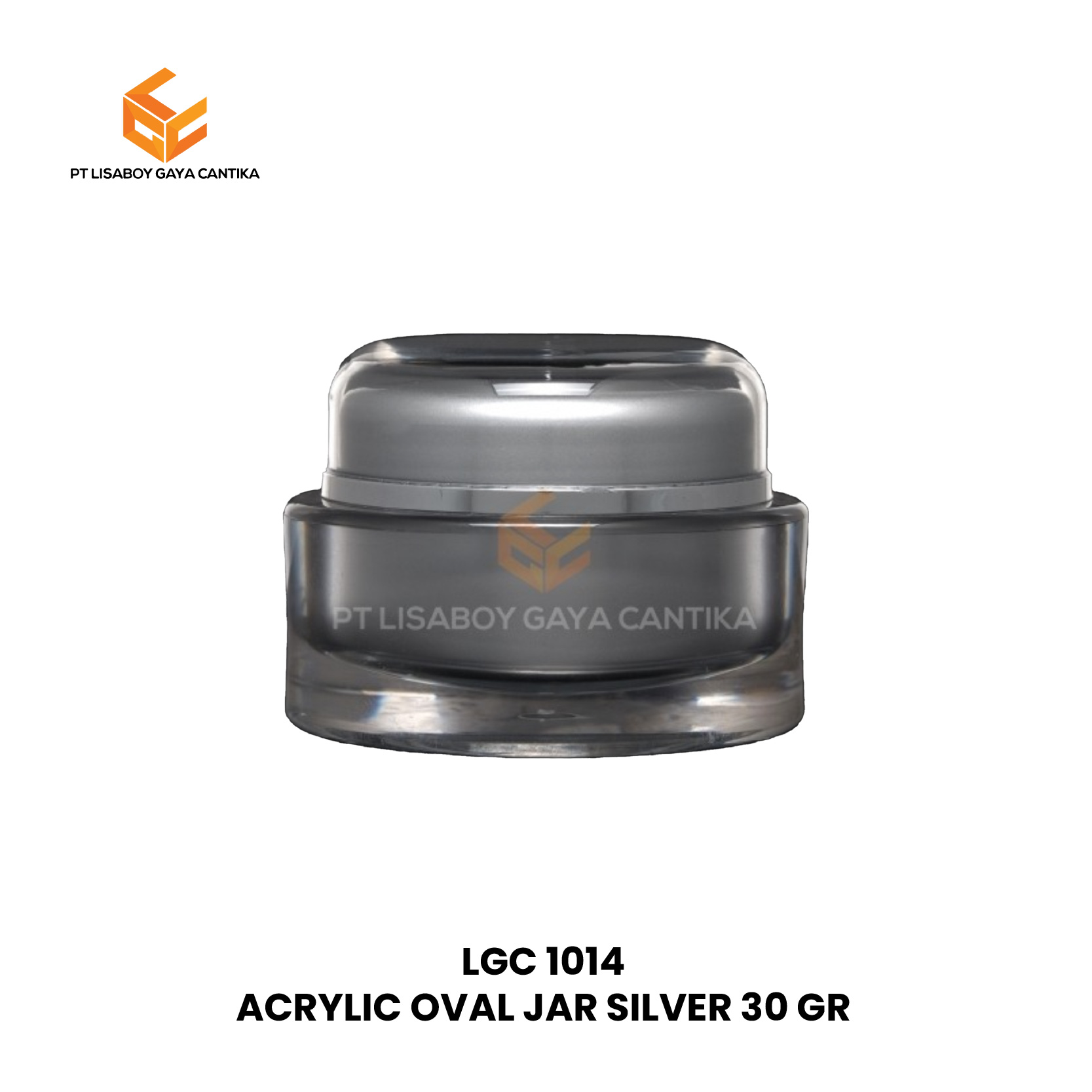 ACRYLIC OVAL JAR SILVER 30 GR