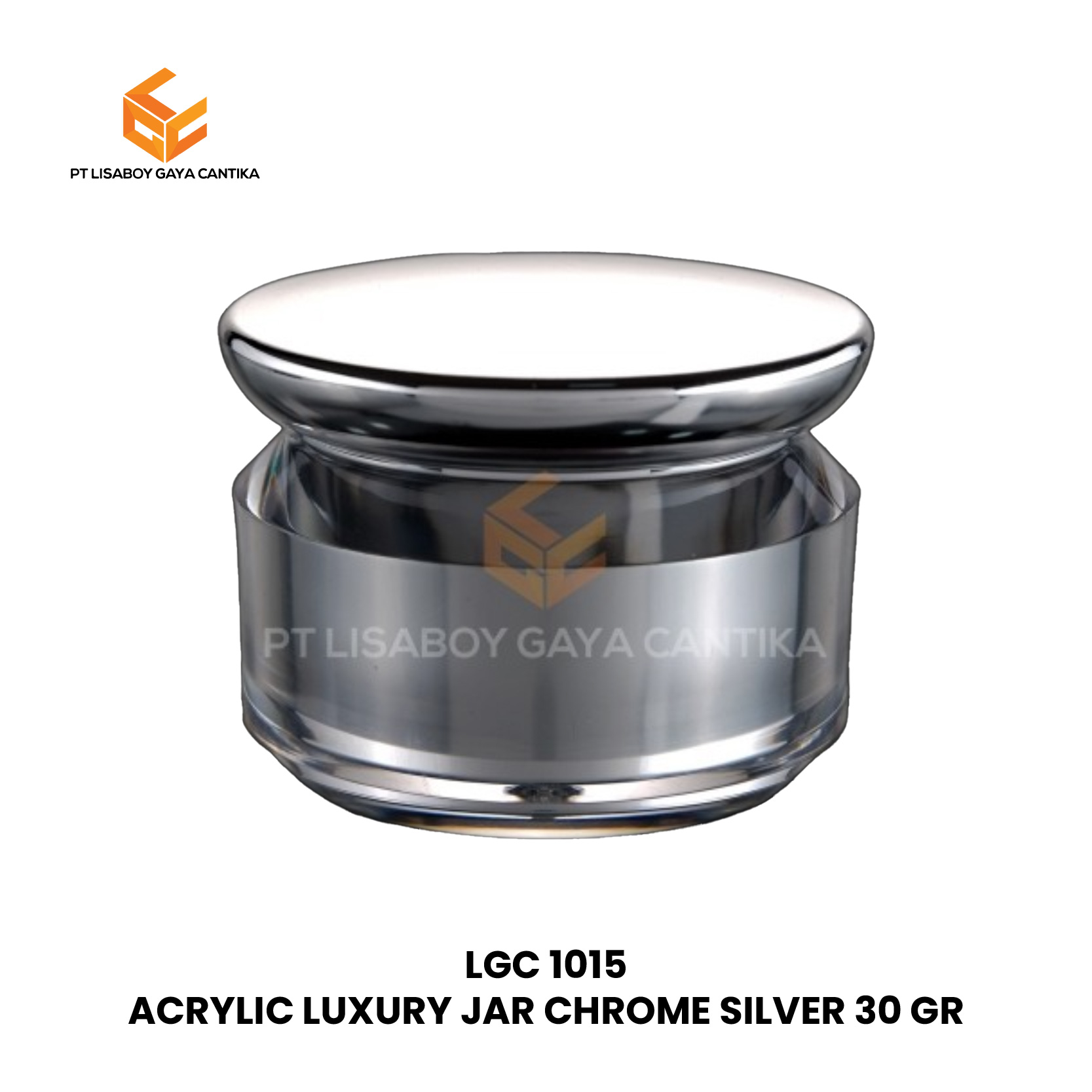 ACRYLIC LUXURY JAR CHROME SILVER 30 GR