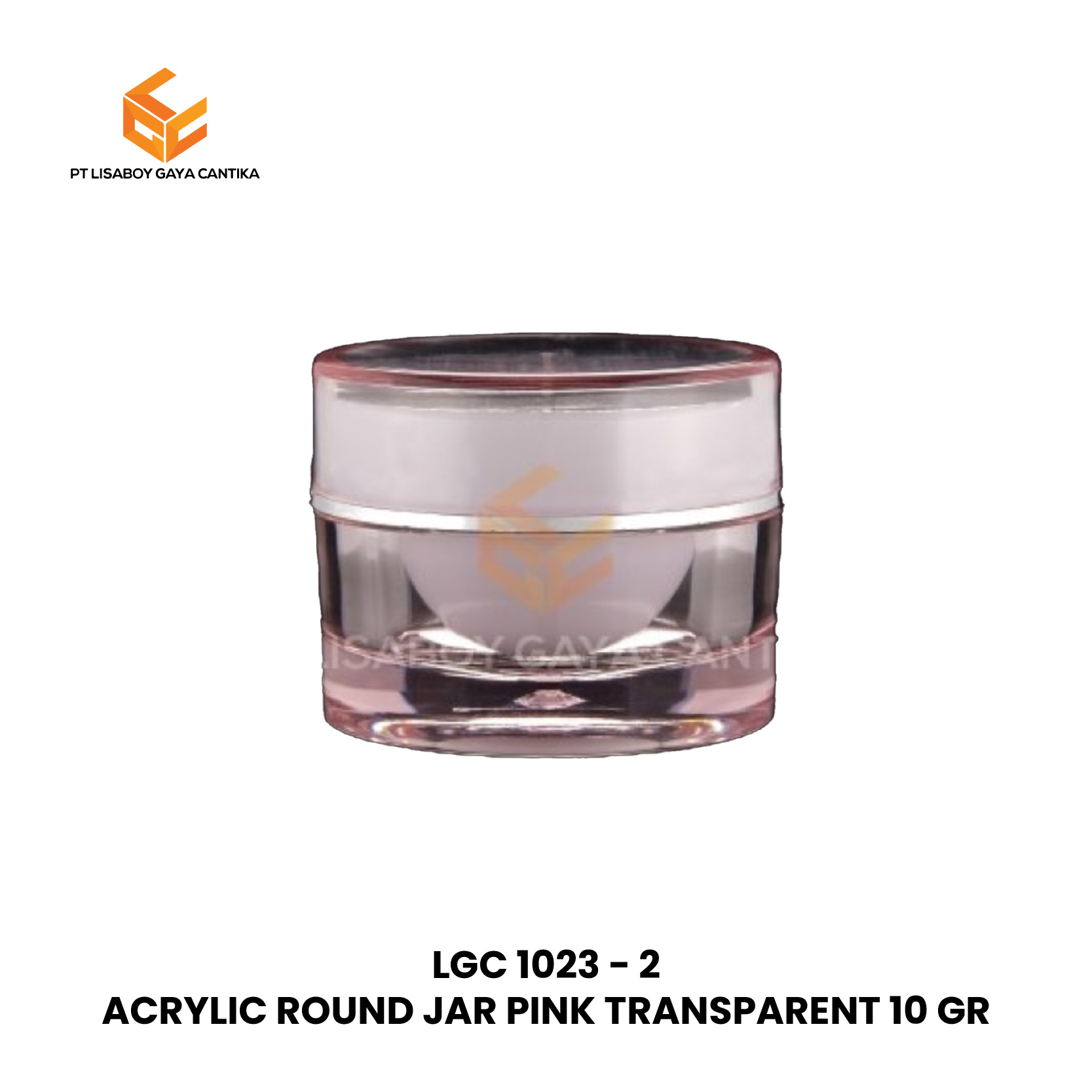 ACRYLIC ROUND JAR PINK TRANSPARENT 10 GR