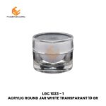 ACRYLIC ROUND JAR WHITE TRANSPARANT 10 GR