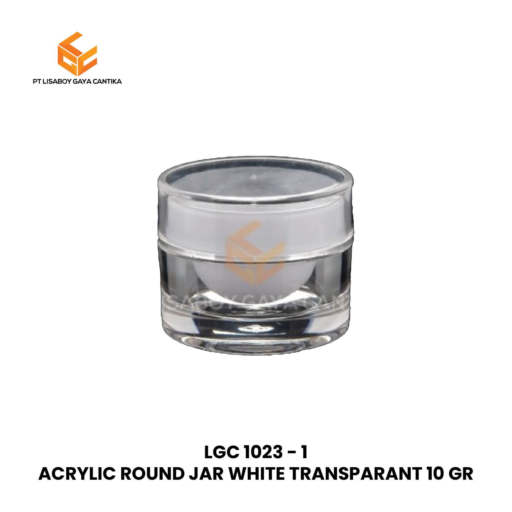 ACRYLIC ROUND JAR WHITE TRANSPARANT 10 GR