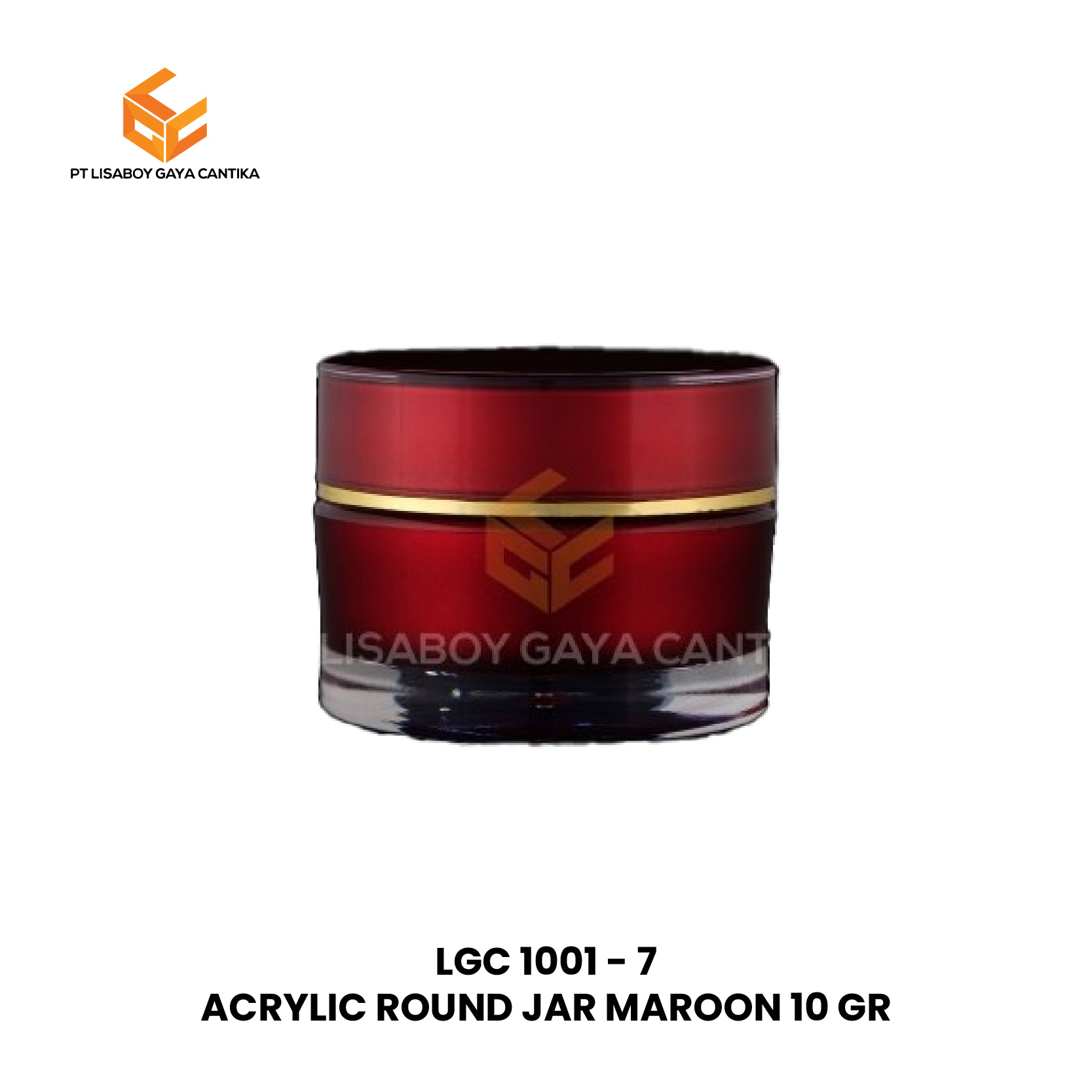 ACRYLIC ROUND JAR MAROON 10 GR