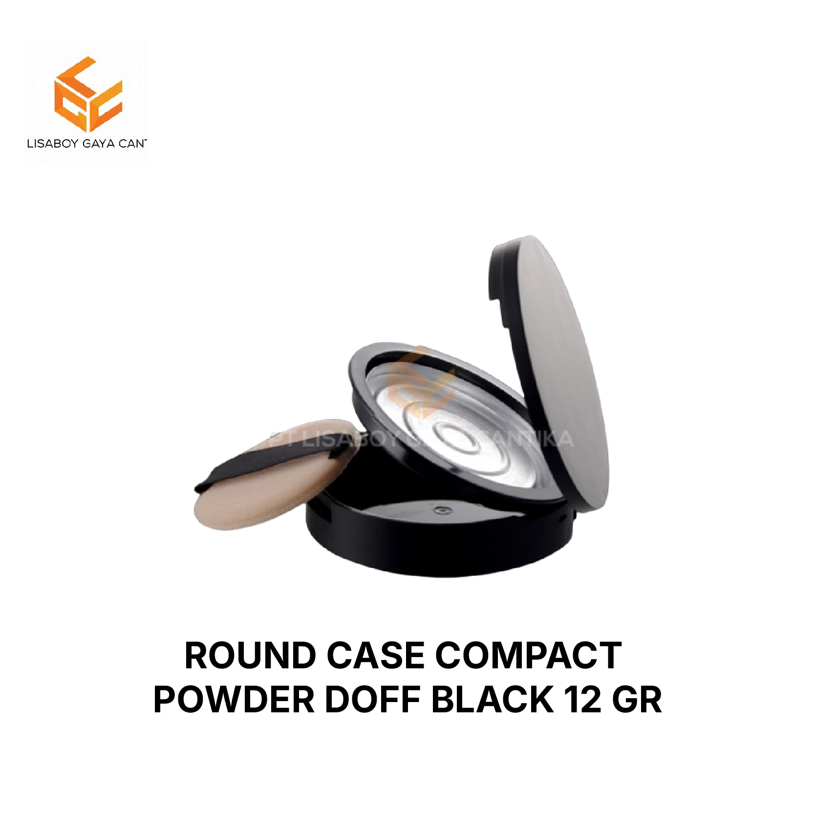 ROUND CASE COMPACT POWDER DOFF BLACK 12 GR