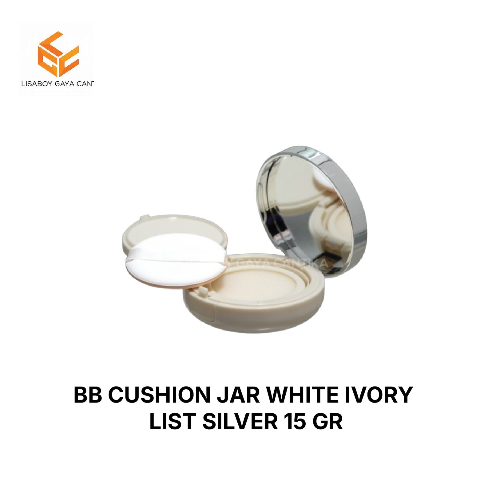 BB CUSHION JAR WHITE IVORY LIST SILVER 15 GR