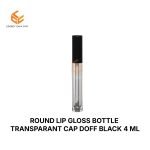 ROUND LIP GLOSS BOTTLE TRANSPARANT CAP DOFF BLACK 4 ML