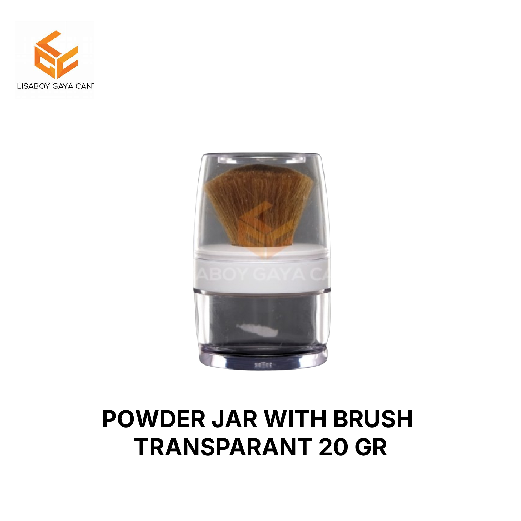 POWDER JAR WITH BRUSH TRANSPARANT 20 GR