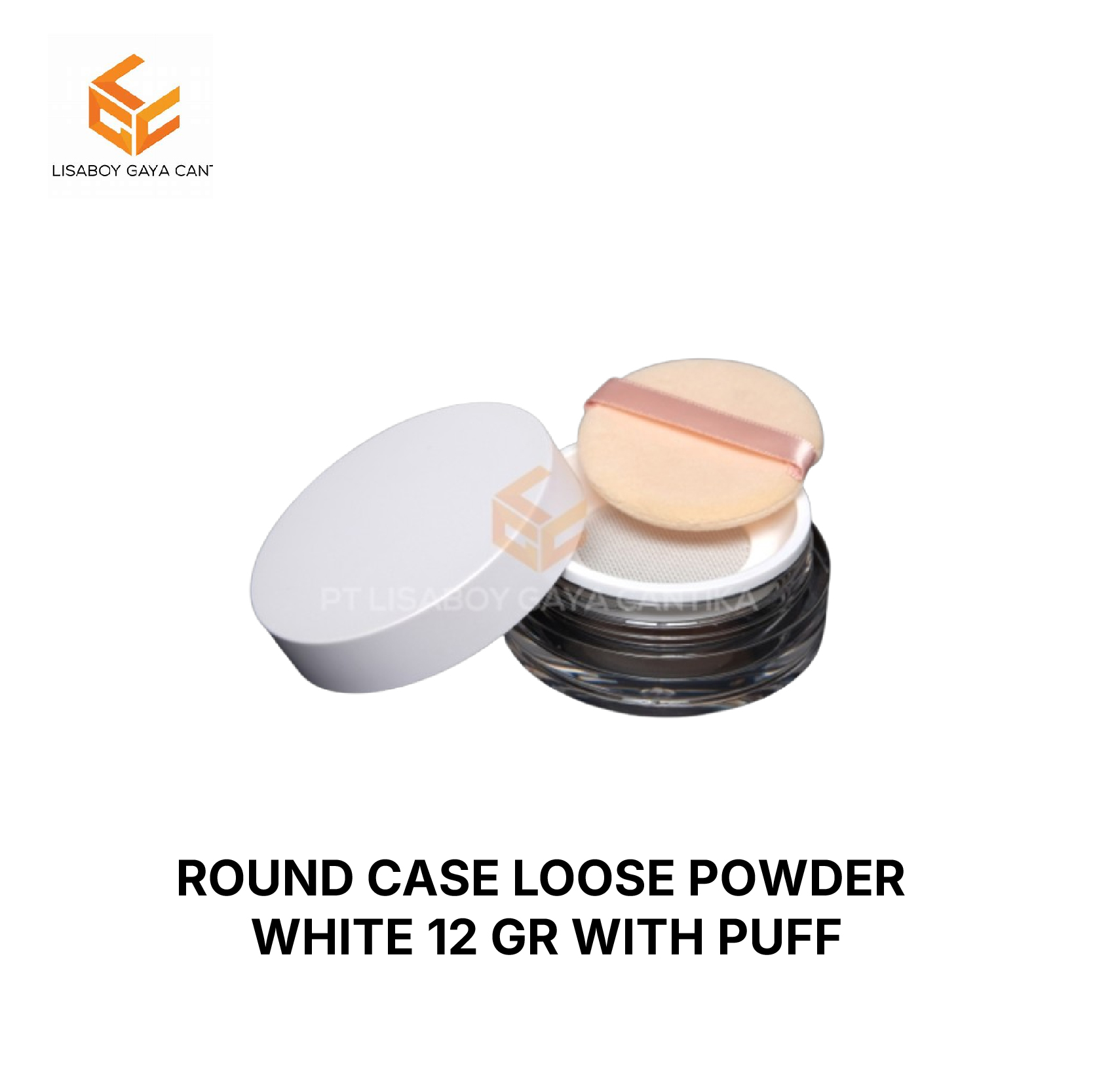 ROUND CASE LOOSE POWDER WHITE 12 GR WITH PUFF