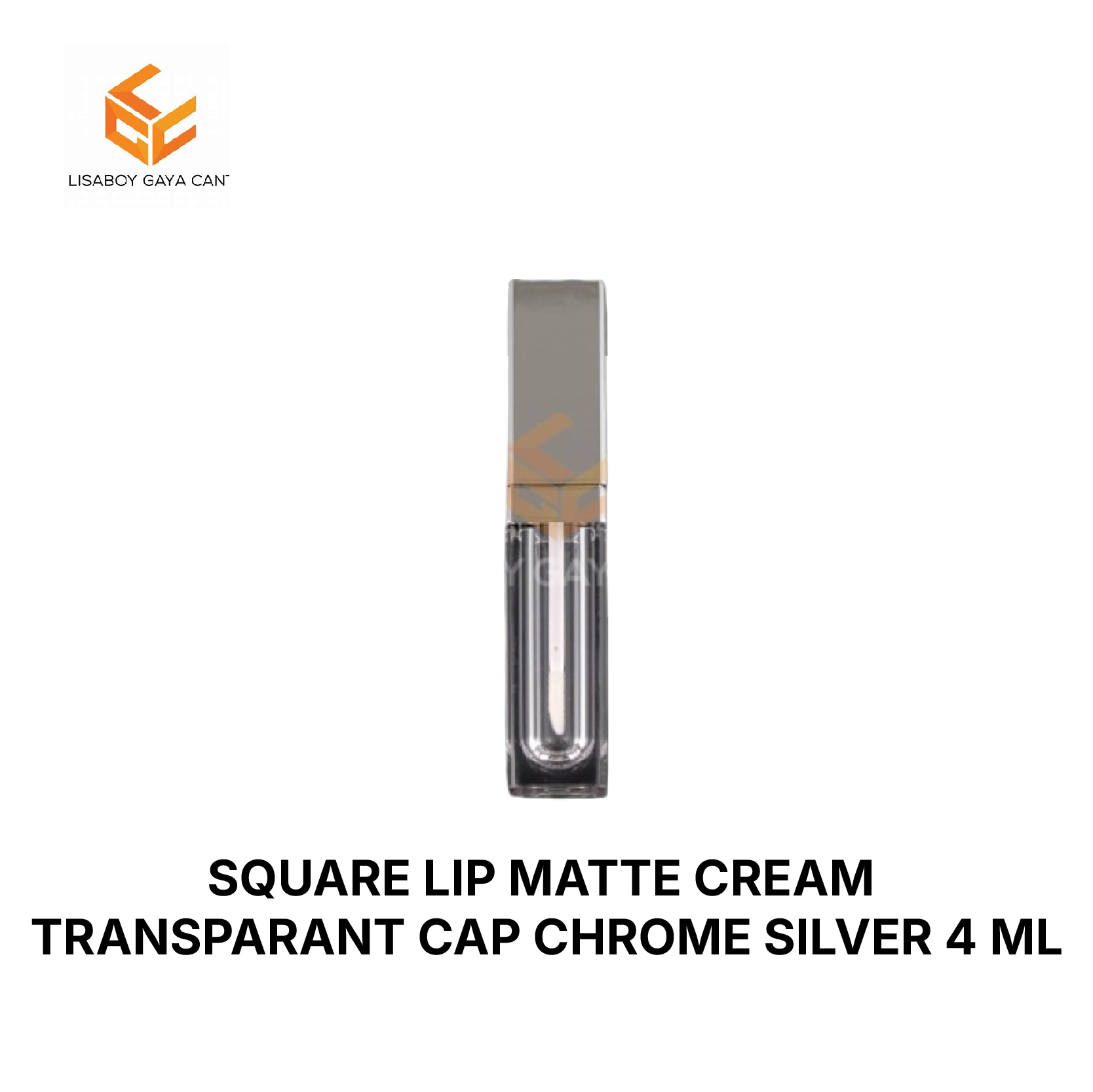 SQUARE LIP MATTE CREAM TRANSPARANT CAP CHROME SILVER 4 ML