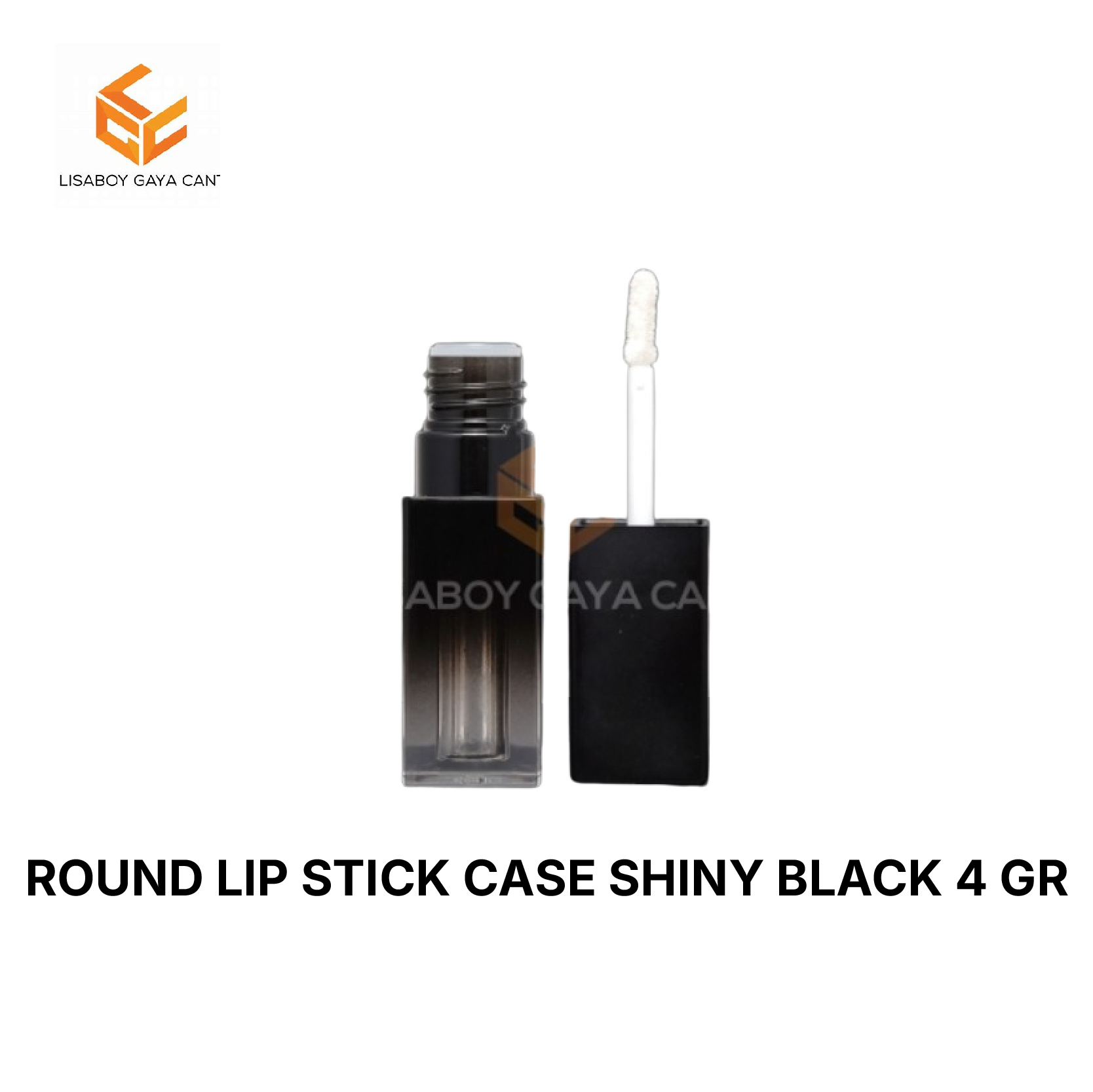 ROUND LIP STICK CASE SHINY BLACK 4 GR