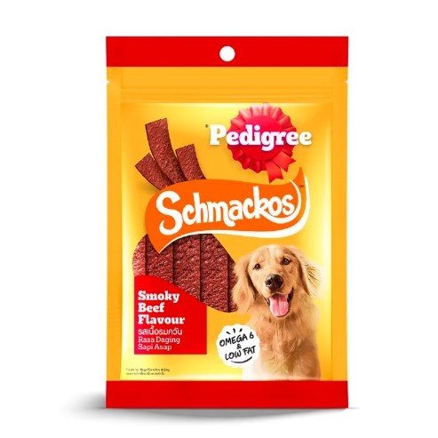 pedigree schmackos 70 gr - makanan anjing pedigree Schmackos strap smoky beef 70 gr
