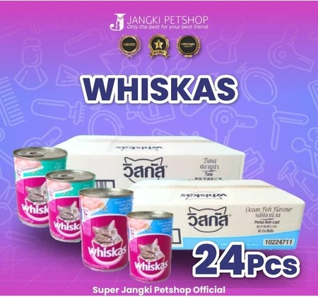 Whiskas Kaleng 1 Dus (isi 24) Makanan Kucing Basah Whiskas - Ocean Fish