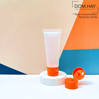 70ml Botol Tube Clear Fliptop Plastik Packaging