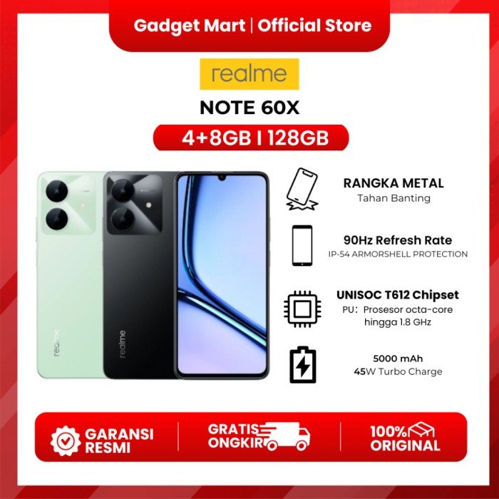 REALME NOTE 60x 4/128GB - Garansi Resmi