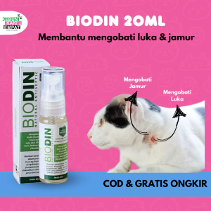 Biodin Spray Antiseptik & Luka Kucing / Anjing /Kelinci 20ml