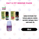 Cat & Fit Rescue Pack - anti kutu scabies jamur earmites cacing flu diare sakit mata kucing murah