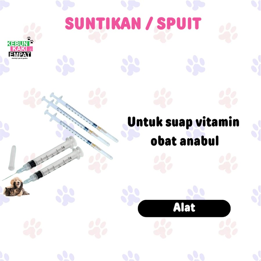 Suntikan / Spuit untuk suap vitamin obat kucing anjing kelinci