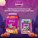 Makanan Kucing Whiskas skin & coat 1,1 kg