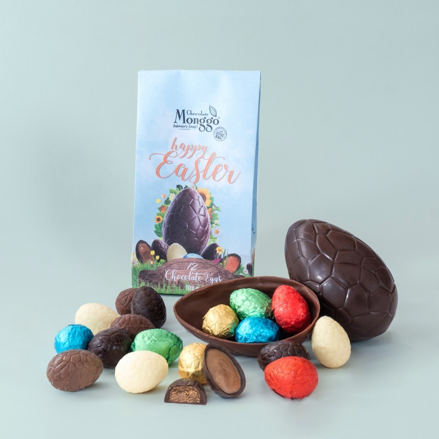 Chocolate Monggo | Easter Eggs Paper Bag 12x9gr | Cokelat Telur Paskah - EasterEggs12pcs