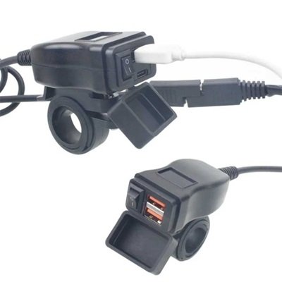 HUIFA Charger Motor 2 Port Double QC 3.0 30W with Waterproof Cover - HF-30