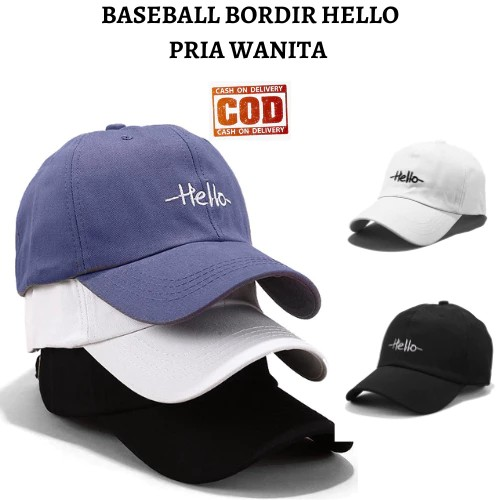 BASEBALL HELLO MOTIF BORDIR PRIA WANITA REMAJA DEWASA KUALITAS PREMIUM