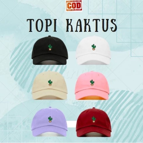 TOPI BASEBALL KAKTUS / BASEBALL BORDIR KAKTUS RING BESI UNISEX REMAJA DEWASA KOREAN STYLE