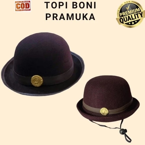 TOPI BONI / TOPI PRAMUKA BAHAN LAKEN & JARING PRIA WANITA