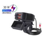 HUIFA Charger Motor 2 Port Double QC 3.0 30W with Waterproof Cover - HF-30