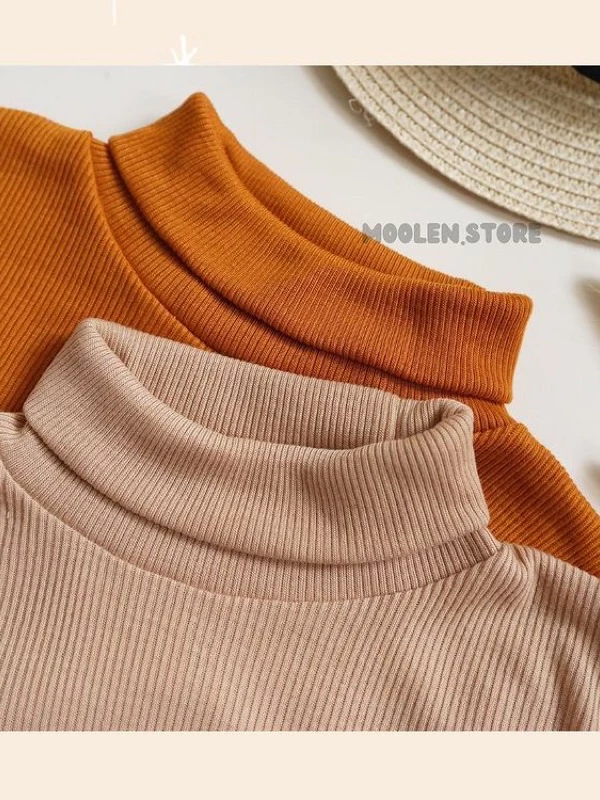 Baju Rajut Gaya Korea Pakaian Anak Perempuan Turtle Neck Sweater Turtleneck Rajut Anak Perempuan Umur 7 - 12 Tahun