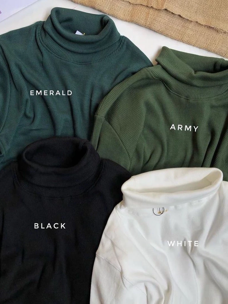 TURTLENECK PRIA DAN WANITA/ KERAH RIB/ TURTLENEECK RIB PREMIUM LENGAN PANJANG