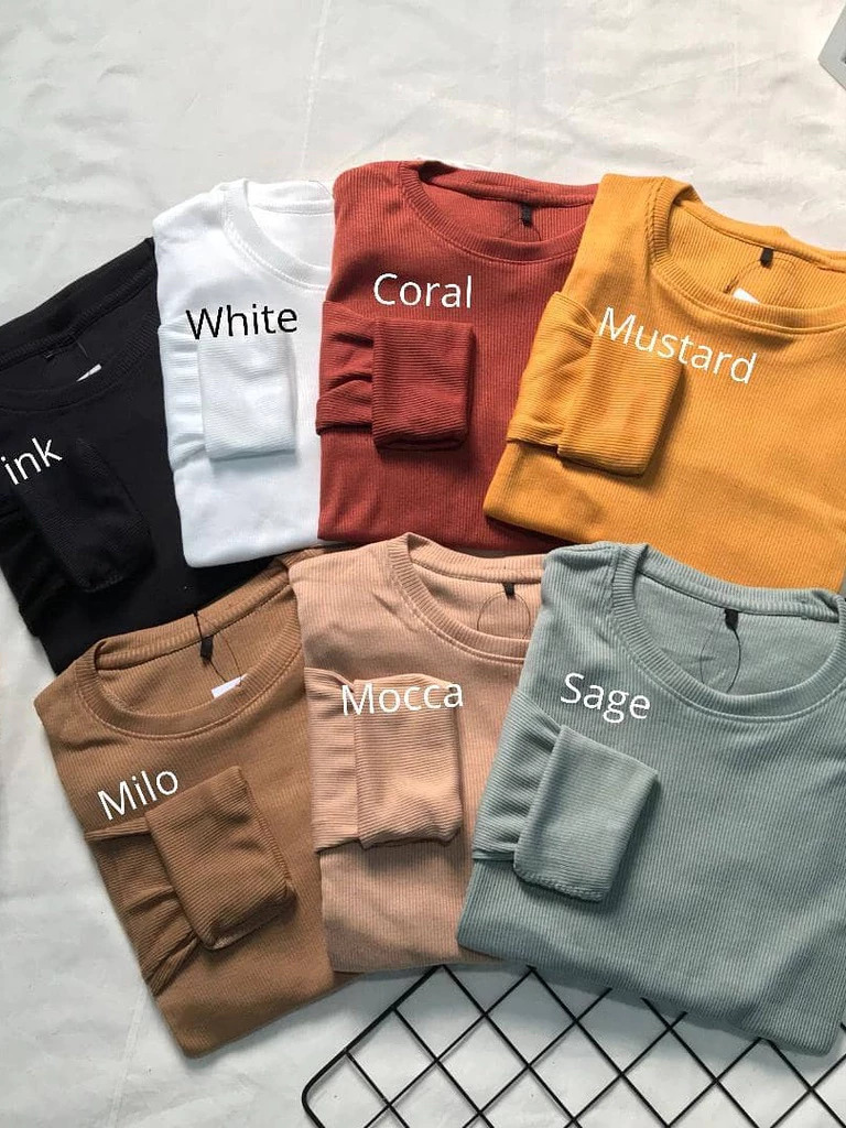 Kaos Rib premium lengan panjang | Kaos polos lengan panjang rib premium / Kaos polos / Kaos Rib / Kaos Lengan Panjang / Kaos Wanita Premium