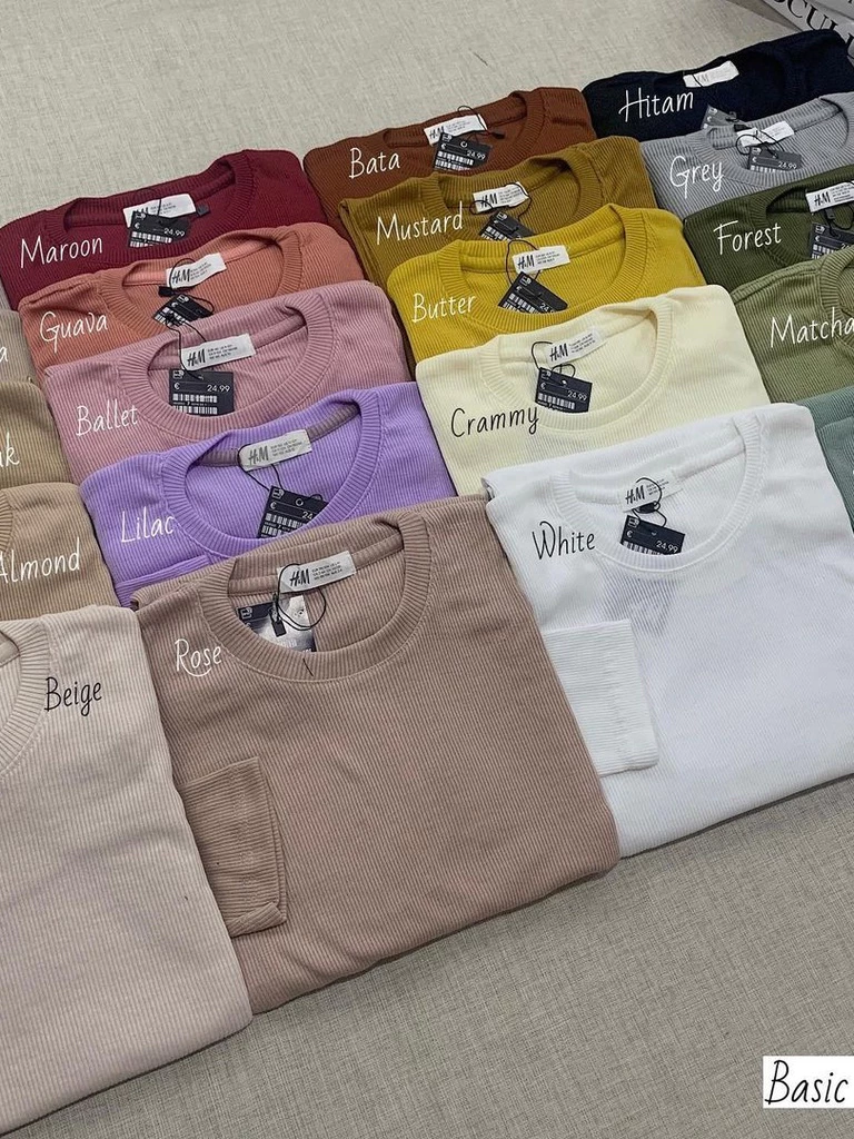 Kaos Rib premium lengan panjang | Kaos polos lengan panjang rib premium / Kaos polos / Kaos Rib / Kaos Lengan Panjang / Kaos Wanita Premium