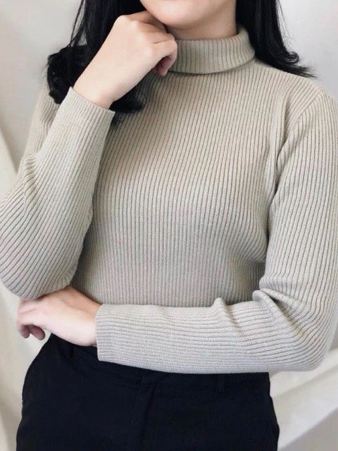 RIB Turtle neck PREMIUM TEBAL kerah TINGGI/ turtleneck full catton polos terlaris ribb wanita/pria