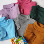 Baju Rajut Gaya Korea Pakaian Anak Perempuan Turtle Neck Sweater Turtleneck Rajut Anak Perempuan Umur 7 - 12 Tahun