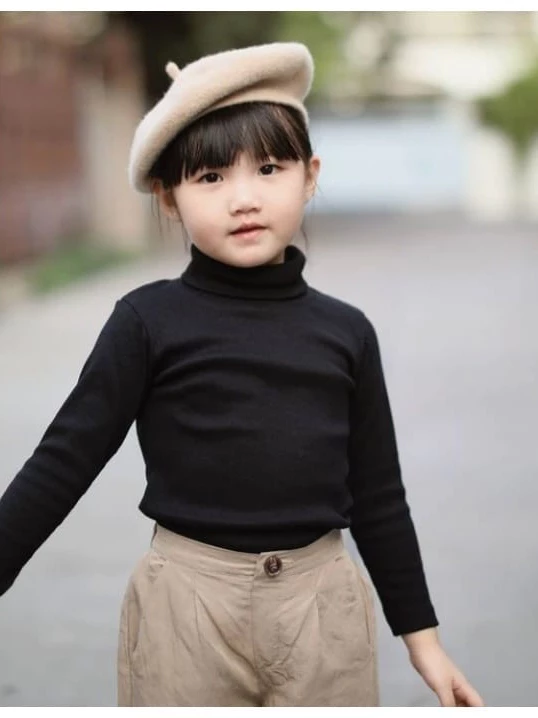 Baju Rajut Gaya Korea Pakaian Anak Perempuan Turtle Neck Sweater Turtleneck Rajut Anak Perempuan Umur 7 - 12 Tahun