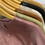 Cardigan Rajut Crop Premium Kancing Depan Wanita Lengan Panjang Terbaru Korean Style Bahan Rib Waffle