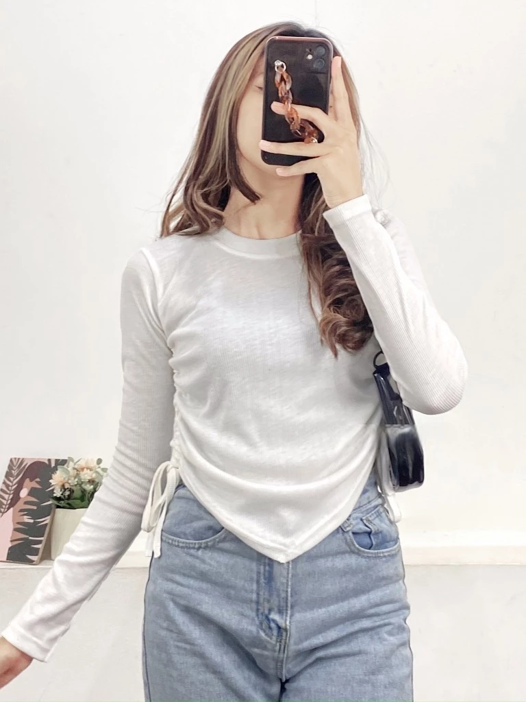 Blouse Serut Samping Wanita | Valen Top Blouse Knit | Atasan Rajut Terbaru Bahan Rib Premium