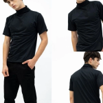 Turtleneck Pendek Pria Kaos Pria Polos Lengan Pendek Kerah Tinggi